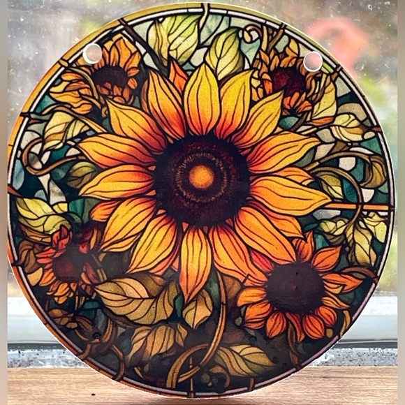 Acrylic Suncatcher Decorative Ornament 2 3/4” Fall Cottage Cabin Home Decor Gift - Picture 1 of 2